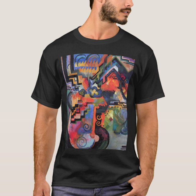 August Macke - farbige Zusammensetzung T-Shirt (Vorderseite)