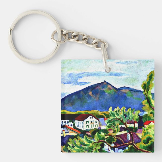 August Macke - Frühjahrslandschaft in Tegernsee Schlüsselanhänger (Vorderseite)
