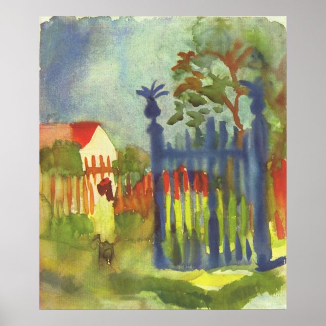 August Macke - Gartengate 1914 Gartentor Poster (Vorne)