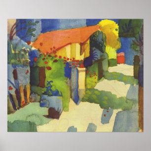 August Macke - Gartenhaus 1914 Wasserolor Poster