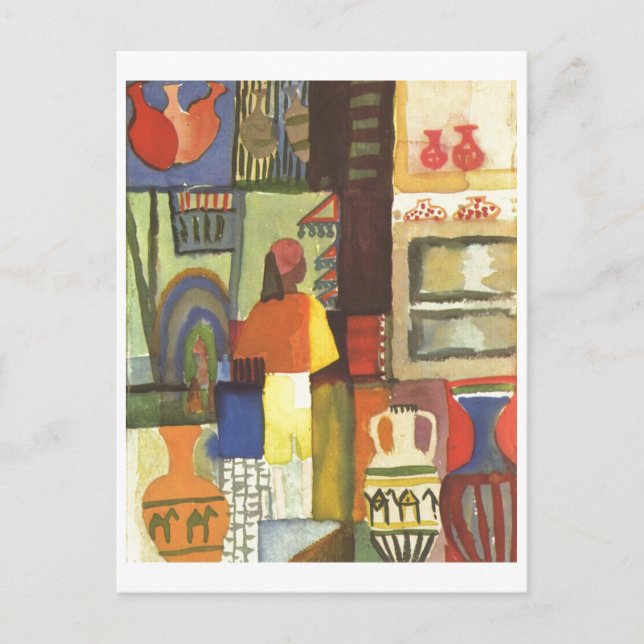 August Macke - Händler mit Jugs 1914 Jug Vendor Postkarte (Vorderseite)