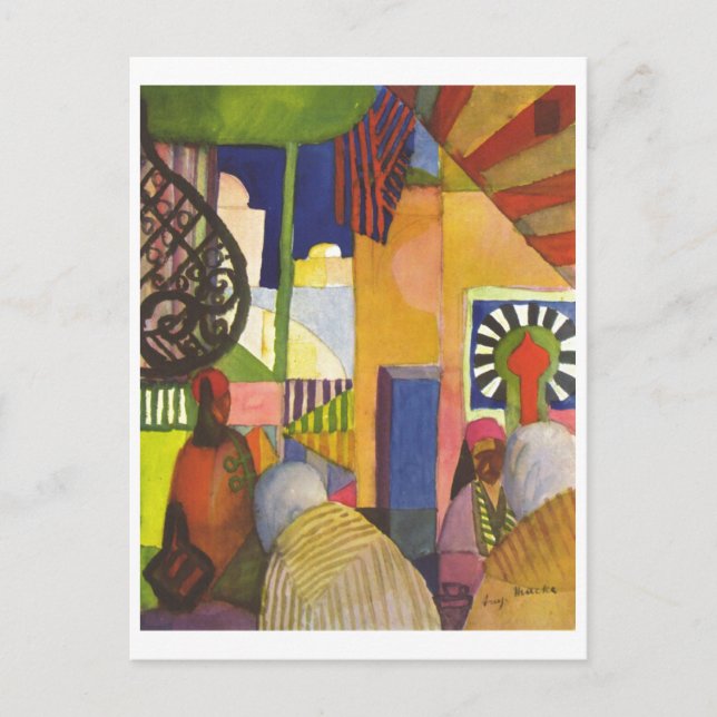August Macke - Im Basar - 1914 im Basar Postkarte (Vorderseite)