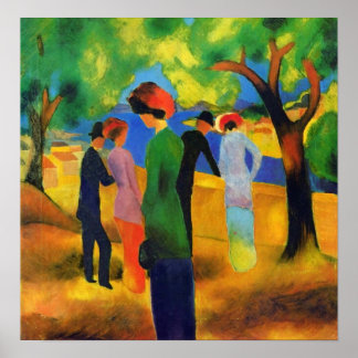 August Macke - Lady in einer grünen Jacket Poster