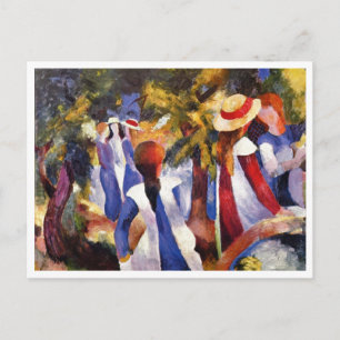 August Macke - Mädchen in der Leinwand von 1914 Postkarte