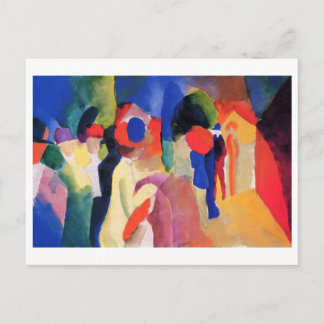 August Macke - mit gelber Jacke 1913 Wasserfarbe Postkarte