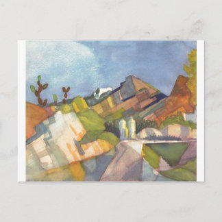 August Macke - Rocky Landschaft 1914 Wasserfarbe Postkarte