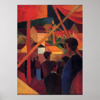 August Macke - Seiltänzer 1914 Oil Leinwand Circus Poster
