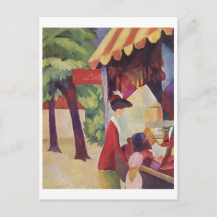 August Macke - Vor dem Hutladen 1913 Öl Postkarte