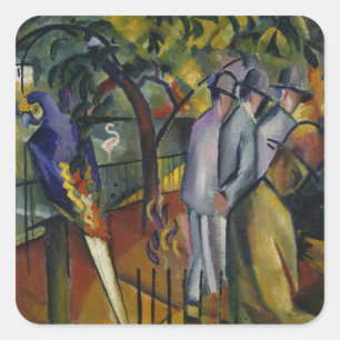 August Macke Zoological Garden I Quadratischer Aufkleber