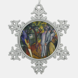 August Macke   zoologischer Garten I Schneeflocken Zinn-Ornament