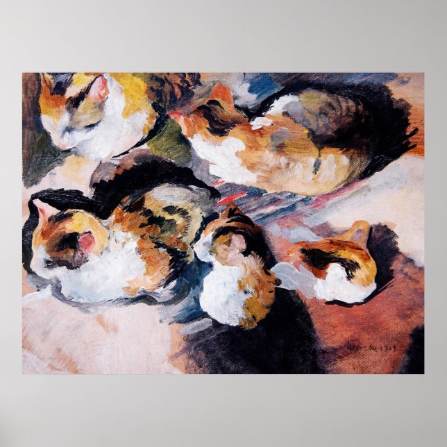 August Macke's Katzenstudien Studie einer Katze 19 Poster (Vorne)