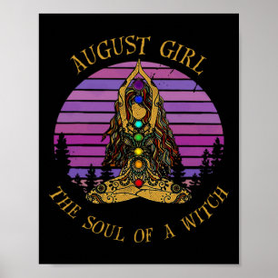 August Mädchen Die Seele einer Hexe Vintage Geburt Poster
