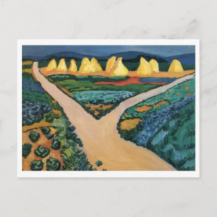 August Makke - Pflanzliche Felder 1911 Öl auf Lein Postkarte