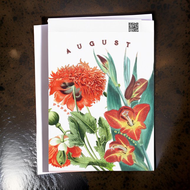 August Monat Blume Gladiolus & Poppy | Postkarte (Von Creator hochgeladen)