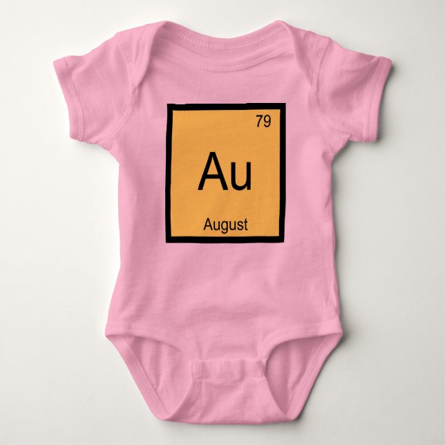 August Name Chemistry Element Periodische Tabelle Baby Strampler (Vorderseite)