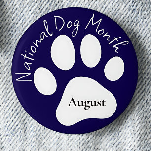 August National Dog Monat Button