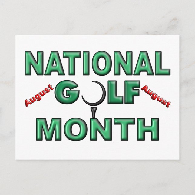 August - Nationaler Golfmonat Postkarte (Vorderseite)