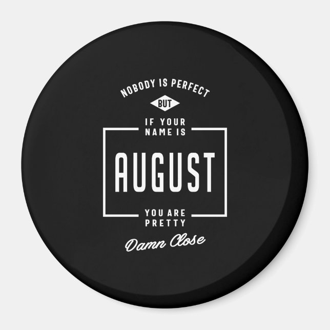 August Personalisierter Name Geburtstagsgeschenk Magnet (Vorne)