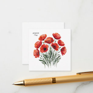 August Poppy Bloom - Personalisiertes Geburtstagsg Begleitkarte