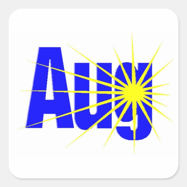 August Quadratischer Aufkleber (Vorderseite)