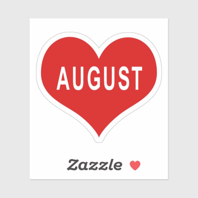 AUGUST Red Liebe Heart Vinyl Sticker (Blatt)