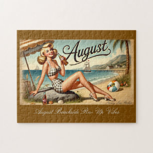 August Retro Beachside Button-Up Girl Vibes Puzzle