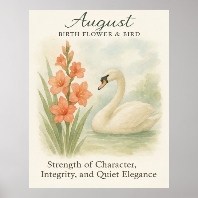 August Swan Scripture Christian Inspirational  Poster (Vorne)
