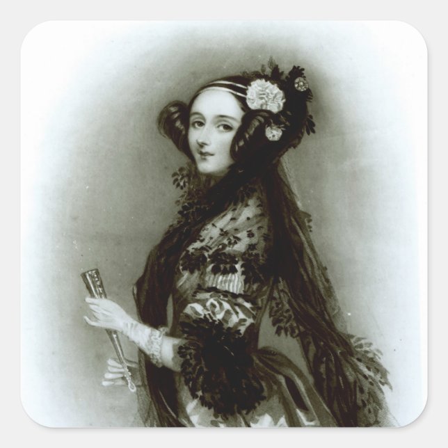 Augusta Ada Byron Countess of Lovelace Quadratischer Aufkleber (Vorderseite)