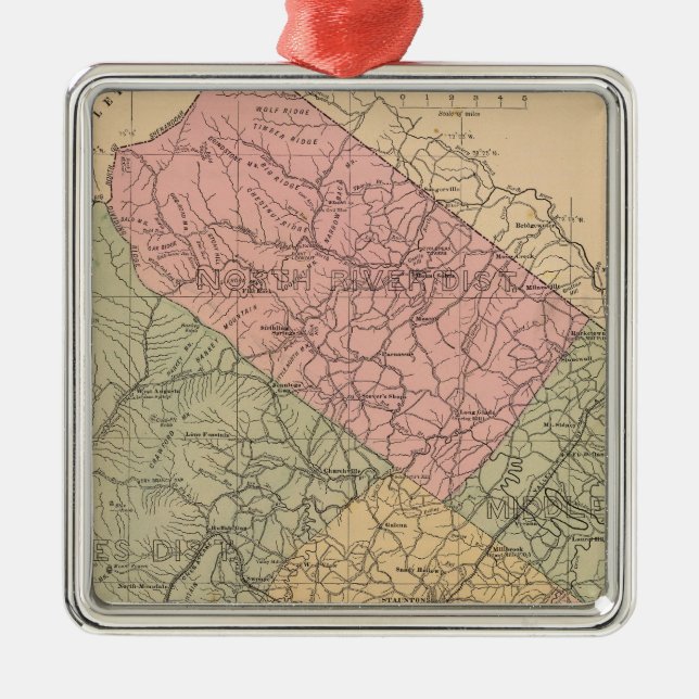 Augusta County, Virginia 2 Ornament Aus Metall (Vorne)