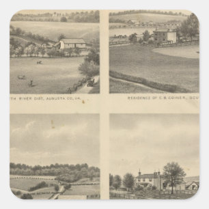 Augusta County Wohnsitze Quadratischer Aufkleber