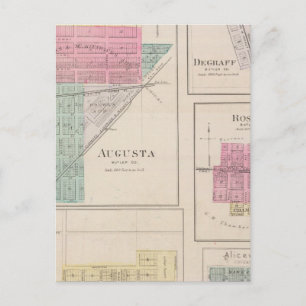 Augusta, Degraff, Ottumwa und Aliceville, Kansas Postkarte