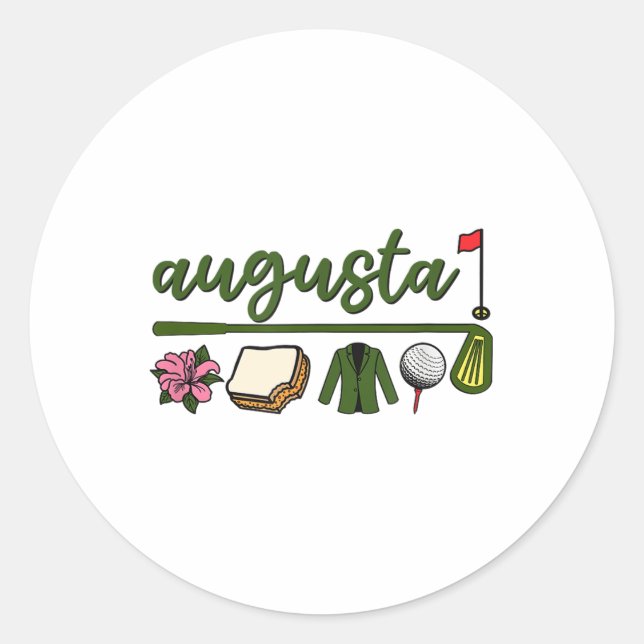 Augusta Georgia, Azalea, Golf, Pimento Cheese, Jac Runder Aufkleber (Vorderseite)