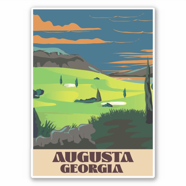 Augusta Georgia Golf Poster Aufkleber (Vorderseite)