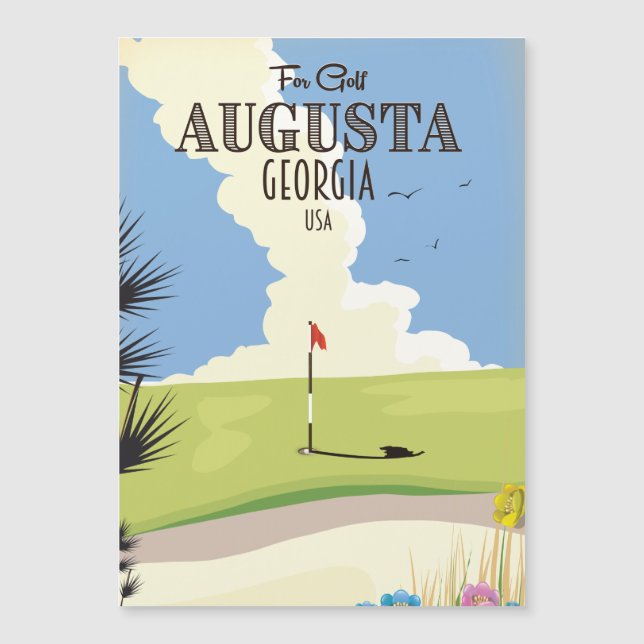 Augusta Georgia Golf Poster Magnetkarte (Vorderseite)