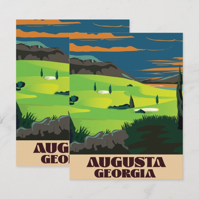 Augusta Georgia Golfplakat (Vorne/Hinten)
