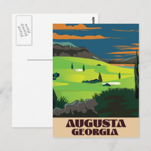 Augusta Georgia Golfplakat Postkarte