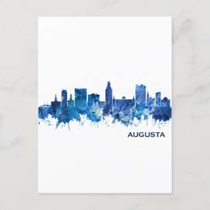 Augusta Georgia Skyline Blue Einladungspostkarte