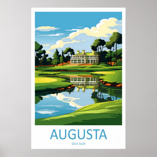 Augusta Golf Club Reiseplakat Vintage Ski Poster