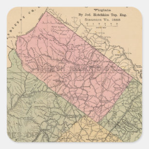 Augusta Landkreis, Virginia 2 Quadratischer Aufkleber