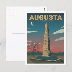 Augusta Monument Berühmter Reiseort Illustration Postkarte