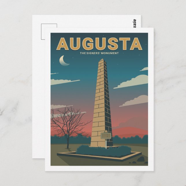 Augusta Monument Frische Pasta machen Postkarte (Vorne/Hinten)