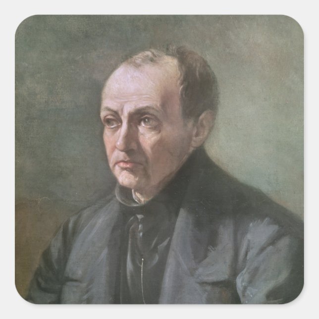 Auguste Comte Quadratischer Aufkleber (Vorderseite)