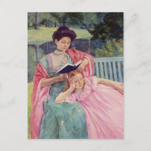 Auguste las zu ihrer Tochter von Mary Cassatt Postkarte