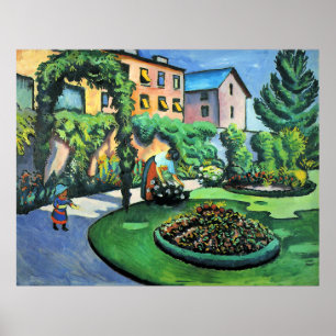 Auguste Macke - Gartenbild, beliebtes Gemälde, Poster