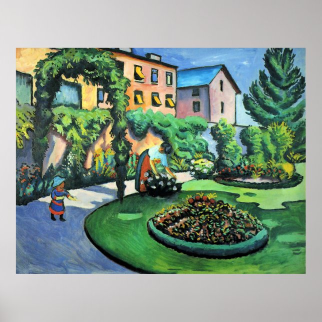 Auguste Macke - Gartenbild, popular painting, Poster (Vorne)