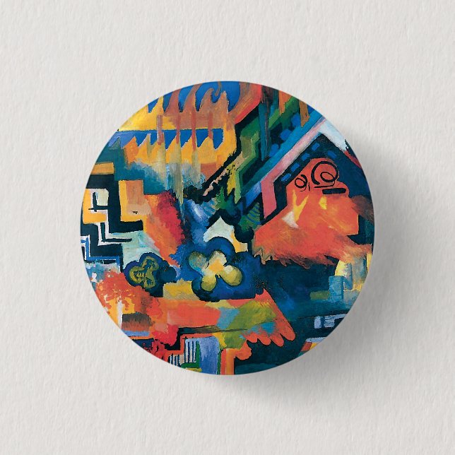 Auguste Macke - Hommage an Abstrakte moderne Kunst Button (Vorderseite)