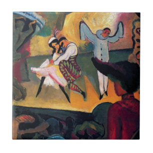 Auguste Macke - Russische Balletttänzer auf der Bü Fliese