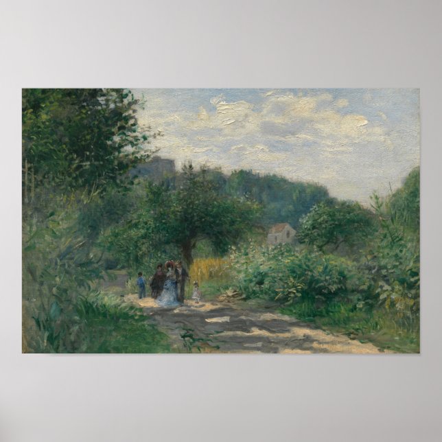 Auguste Renoir - Eine Straße in Louveciennes Poster (Vorne)