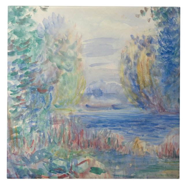 Auguste Renoir - Flusslandschaft Fliese (Vorderseite)