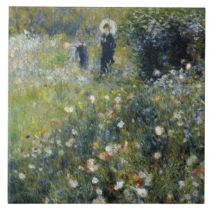 Auguste Renoir - Frau mit Parasol im Garten Fliese